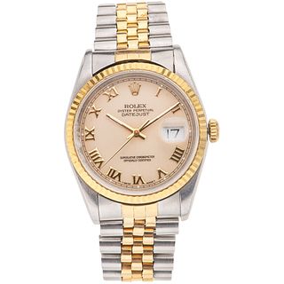 ROLEX OYSTER PERPETUAL DATEJUST. STEEL AND 18K YELLOW GOLD. REF. 16233, CA. 1990