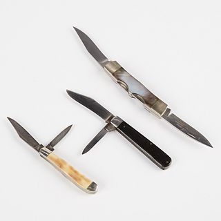 Grp: 3 Double Blade Folding Knives - Hara Shadley Remington
