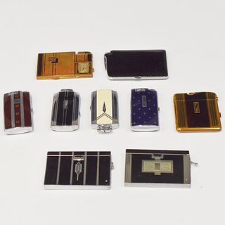 Grp: 9 Ronson Combo Cigarette Case and Lighters