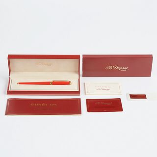 S.T. Dupont Lacquered Ball Point Pen in Coral Red
