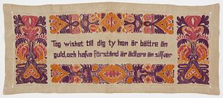 Scandinavian Arts & Crafts Embroidered Textile