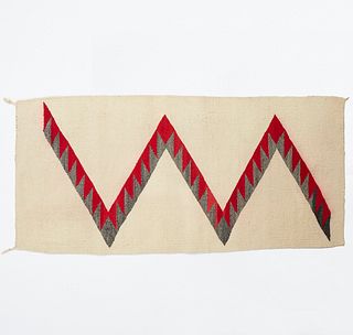 Early 20th c. SW Navajo Wool Lightning Textile Blanket Rug