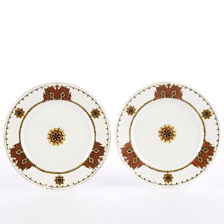 Pair of Kornilov Bros Russian Porcelain Plates