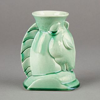 Deco Moderne American Art Pottery Horse Head Vase - Signed