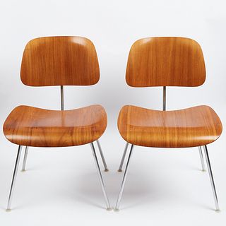 Pair of DCM Eames Herman Miller Chairs