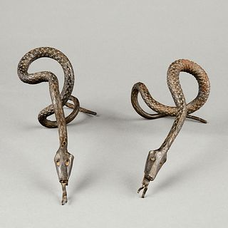 Pr 20th c. American Folk Art Hand Wrought Iron Snakes