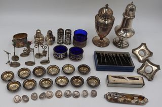 SILVER. Assorted Grouping of Silver Objects.
