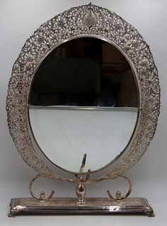 SILVER. 20th C Iranian Silver Wedding Mirror.