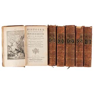 Cervantes Saavedra, Miguel de. Histoire de l'Admirable Don Quichotte de la Manche. Nouvelle édition. Lyon, 1781. Tomos I-VI. Pzs: 6.