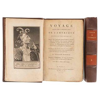 Bartram, Williams. Voyage dans les Parties Sud de l'Amérique Septentrionale. Paris, An IX (1800-1801).Segunda Edición.Tomos I - II.Pz:2