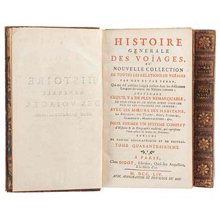 Prevost, Antoine Francois. Histoire Generale des Voiages, ou Nouvelle Collection...París, 1754. Tomos XLVI-XLVII. 8 mapas. Pzs: 2.
