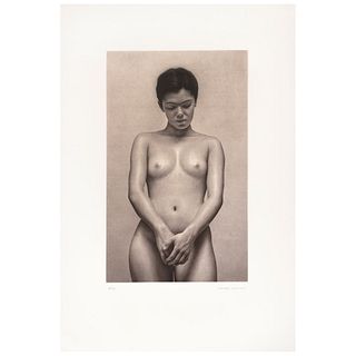 SANTIAGO CARBONELL, Mujer casi desnuda, Signed, Photoengraving 10 / 20, 29.1 x 19.6" (74 x 50 cm)