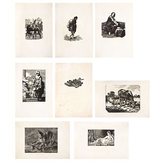 CARLOS ALVARADO LANG, ALEJANDRO ALVARADO CARREÑO, 8 Woodcuts, Unsigned, Woodcut, colophon 7, 9.9 x 6.6" (25.2 x 17 cm), Pieces: 8
