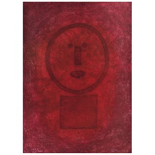 RUFINO TAMAYO, Cara en rojo, 1977, Signed, Myxography XXV / XXV, 27.5 x 19.6" (70 x 50 cm)
