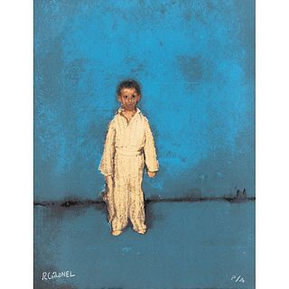 RAFAEL CORONEL, Niño azul, Signed, Serigraphy P / A, 13.7 x 10.6" (35 x 27 cm)