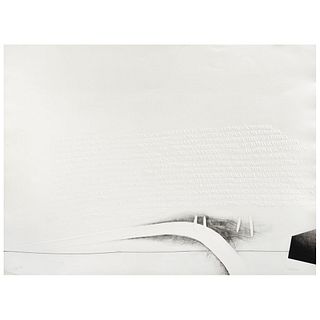 LEOPOLDO NOVOA, Abstracto con hilo, Signed, Etching, gauffer, thread, and aquatint 73 / 150, 22.2 x 29.9" (56.5 x 76 cm)