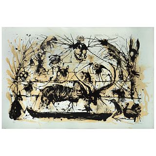 GUILLERMO OLGUIN, Untitled, Signed, Lithography 37 / 70, 24.8 x 37.4" (63 x 95 cm)