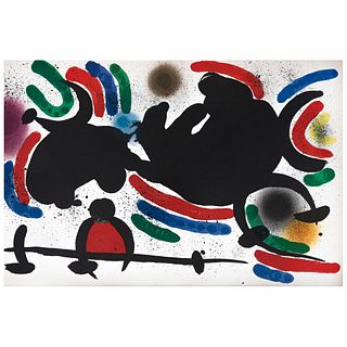 JOAN MIRÓ, Litografía original IV, from the suite 12 Litografías originales 1972, Unsigned, Lithography without print number, 11.8 x 19.6" (30 x 50 cm
