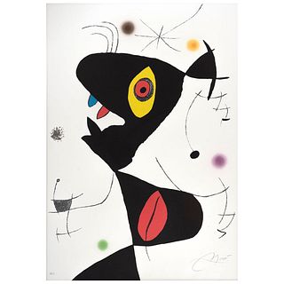 JOAN MIRÓ, Untitled, Oda a Joan Miró, Signed in pencil, Lithography H. C., 33.8 x 23.2" (86 x 59 cm)
