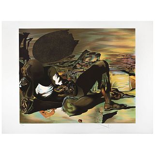 SALVADOR DALÍ, Philosopher Illuminated by the Light of the Moon and the Setting Sun, Signed, Lithography 204 / 300, 18.5 x 22.8" (47 x 58 cm)