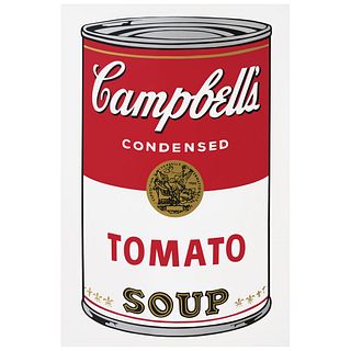 ANDY WARHOL, II.46: Campbell's Tomato Soup, Stamp on back, Serigraphy without print number, 31.8 x 18.8" (81 x 48 cm), Certificate