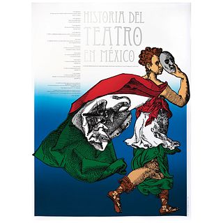 GUSTAVO AMÉZAGA, Historia del Teatro en México, Unsigned, Stamp, Serigraphy without print number, 36.6 x 26.3" (93 x 67 cm)