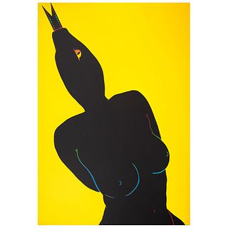 LUIS ALMEIDA, Untitled (Mujer serpiente), Unsigned, Stamp, Serigraphy without print number, 38.1 x 25.9" (97 x 66 cm)