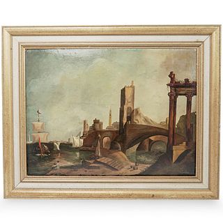 Italian Signed Oil On Board Painting