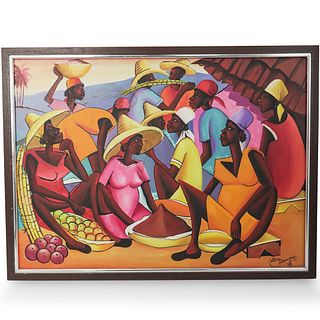 Alix Beaugous (Haitian) Oil On Canvas Painting