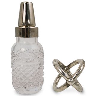 Silver Plated Baby Bottle and Rattle