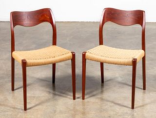 PAIR, J.L. MOLLER MID CENTURY MODERN SIDE CHAIRS