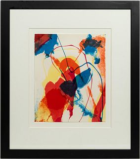 PAUL JENKINS, ABSTRACT LITHOGRAPH, FRAMED, 1971