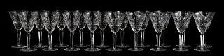SET, 19 WATERFORD "GLENMORE" CLARET WINE GLASSES
