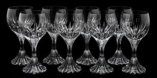 SET, 8 BACCARAT "MASSENA" CLARET WINE GLASSES