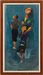 MID-CENTURY MODERN FIGURAL PAINTING BY ABRUZZO