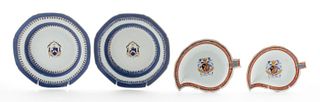 FOUR CHINESE EXPORT ARMORIAL PORCELAIN PIECES