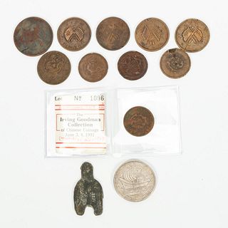 GROUP OF TWELVE INTERNATIONAL COINS, CHINESE