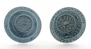 TWO CHINESE BLUE & WHITE PORCEALIN BOWLS