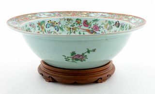 CHINESE CELADON FAMILLE ROSE CENTERPIECE BOWL