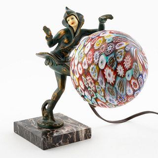 ART DECO ERA, DANSEUSE DES INDIES LAMP BY GALLO