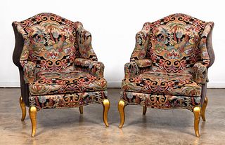 PR. PEARSON COUNTRY FRENCH TAPESTRY WING CHAIRS