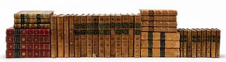 38 PCS, LEATHERBOUND BOOKS, AMERICAN AND FRENCH