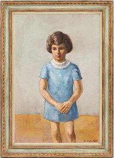 CONSTANTIN CHATOV, PORTRAIT OF GIRL, OIL ON CANVAS