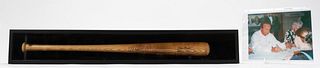2PCS, CASED STAN MUSIAL SIGNED BAT W/ PHOTO