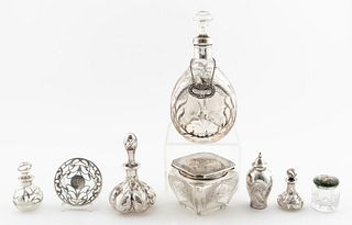 EARLY 20TH CENTURY, 8 STERLING OVERLAY ARTICLES