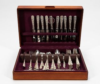KIRK AND SON "REPOUSSE" STERLING FLATWARE, 61 PCS