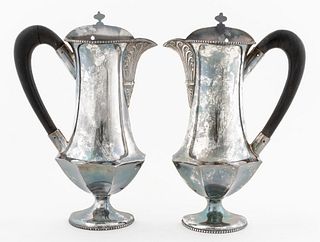 PAIR, SILVERPLATE PITCHER FORM WALL POCKETS