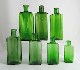 Poison - 7 green rectangular bottles