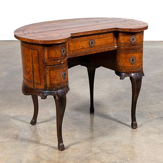 19TH C. CONTINENTAL KIDNEY SHAPED INLAID DESK