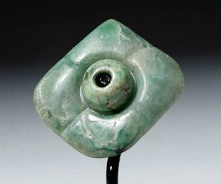 Maya Carved Jade Ear Spool